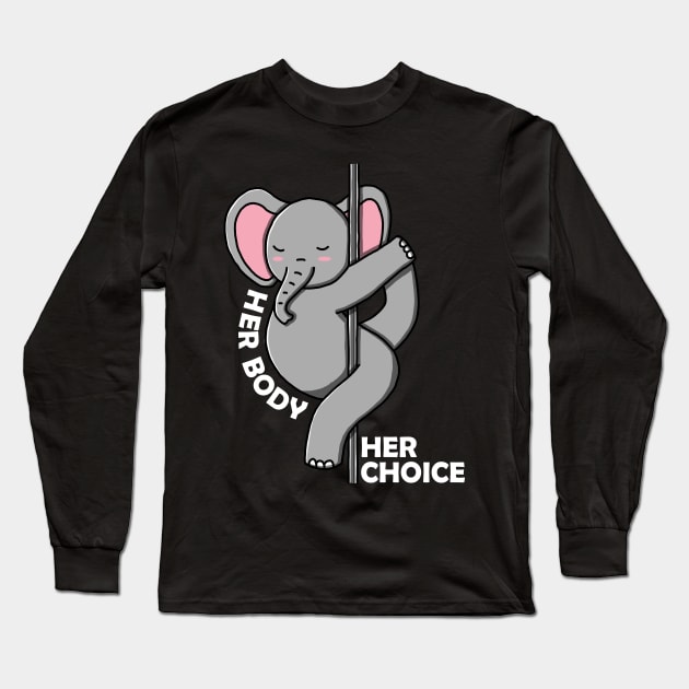 Her Body Her Choice Long Sleeve T-Shirt by Luna Illustration